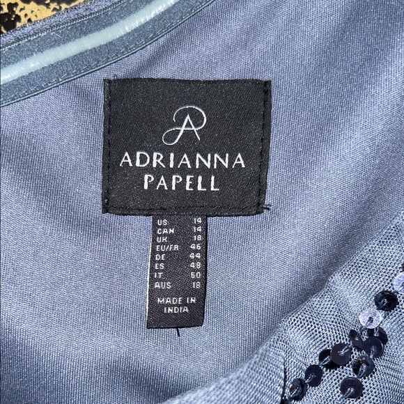 Adrianna Papell Slate Blue Sequin Gown - Picture 2 of 5